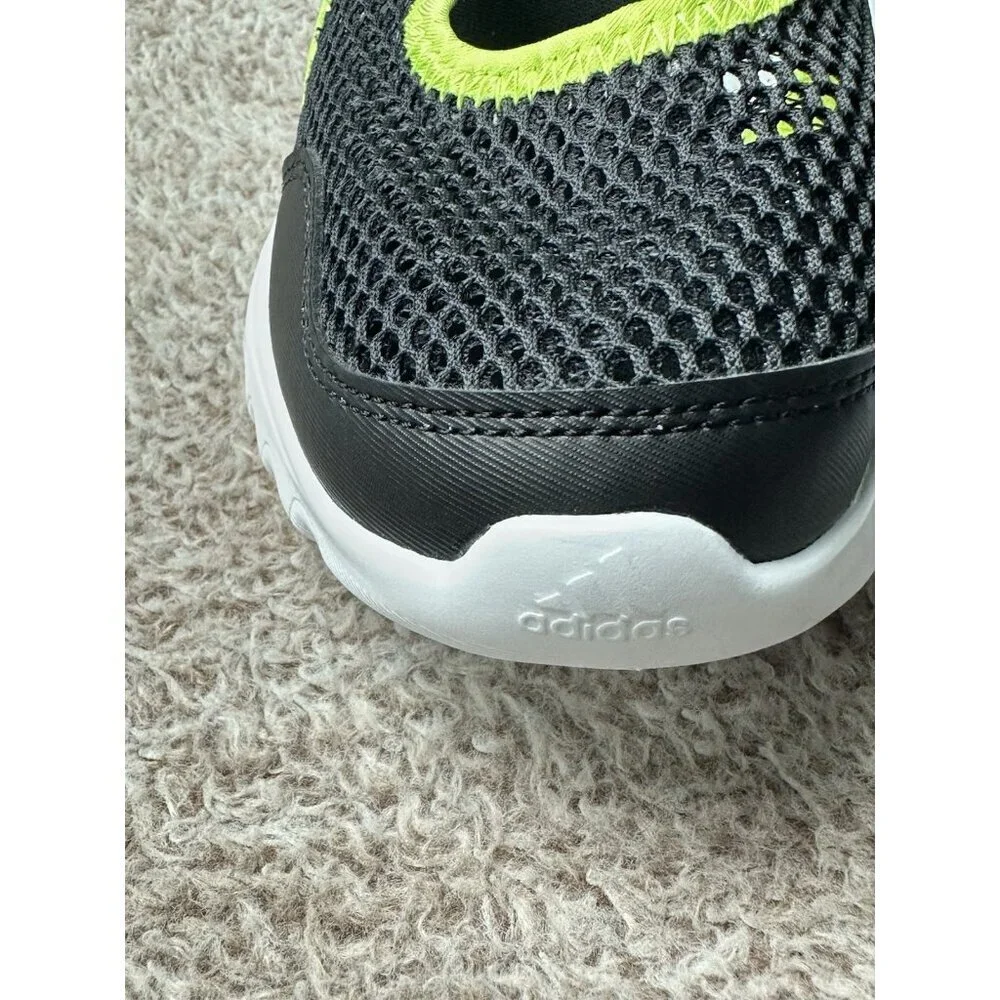 Adidas Summerflex C Kids Training Shoes Black Neon Yellow Mesh Slip On US 3 NWT
